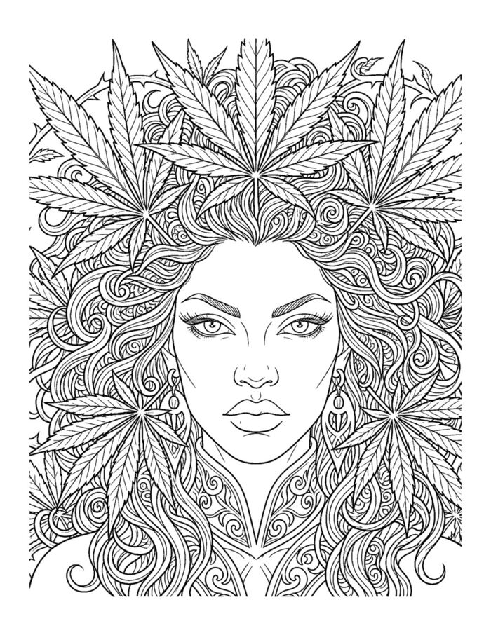 The Many Faces of Mary Jane sample page, a woman in a gilded frame with a crescent moon halo